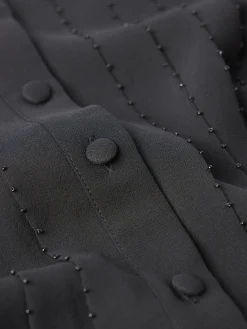 Women FRAME Beaded Collarless Blouse in