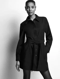 Women FRAME Belted Trench Long Sleeve Dress in