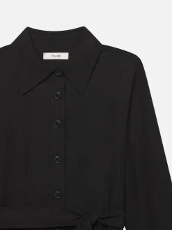 Women FRAME Belted Trench Long Sleeve Dress in