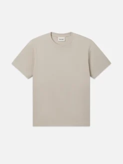 FRAME Boxy Textured Tee in Off White