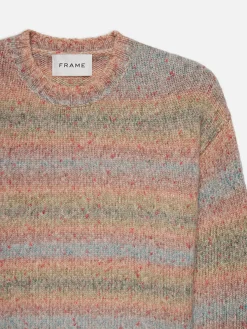 FRAME Brushed Tweed Sweater in Soft Lavender Multi