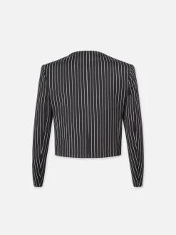 Women FRAME Button Front Jacket in Dark Navy Multi