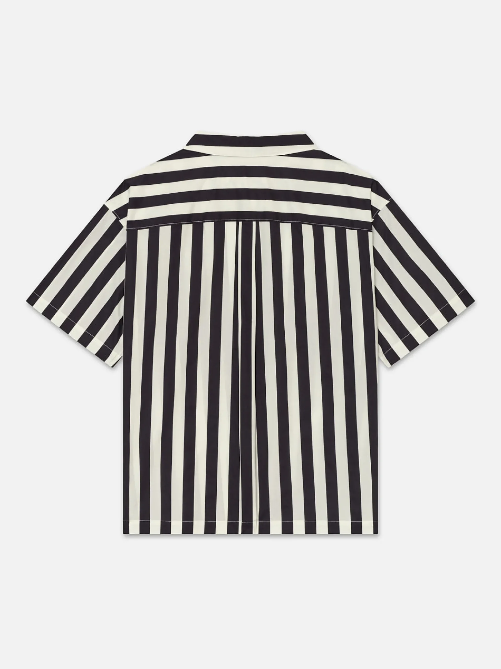 FRAME Camp Collar Shirt in Navy Stripe