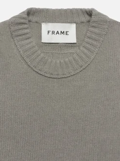 FRAME Cashmere Crewneck Sweater in Stone Beige