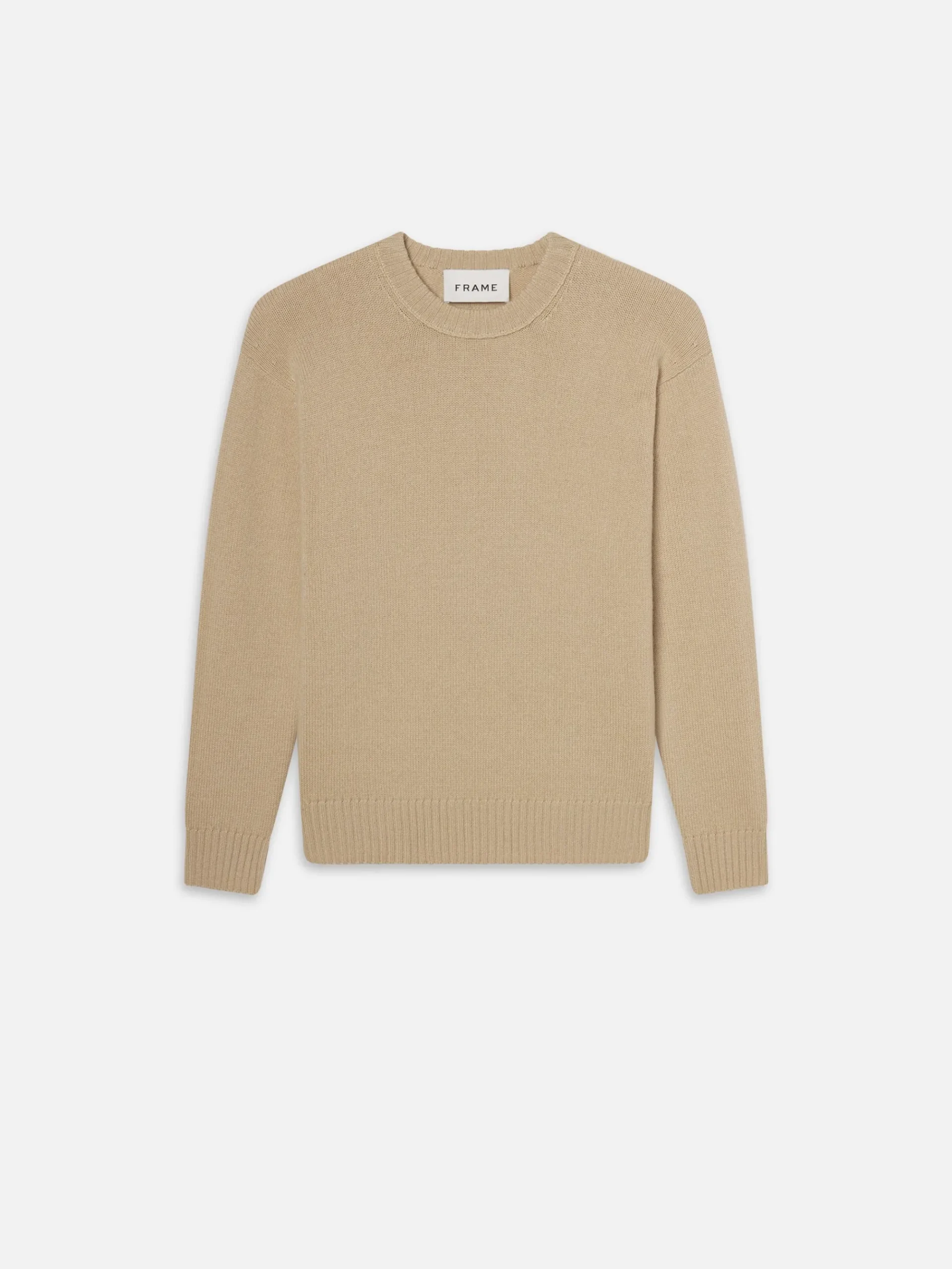 Women FRAME Cashmere Crewneck Sweater in Sand Beige