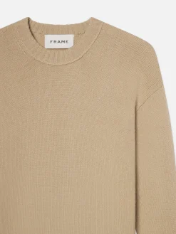 Women FRAME Cashmere Crewneck Sweater in Sand Beige