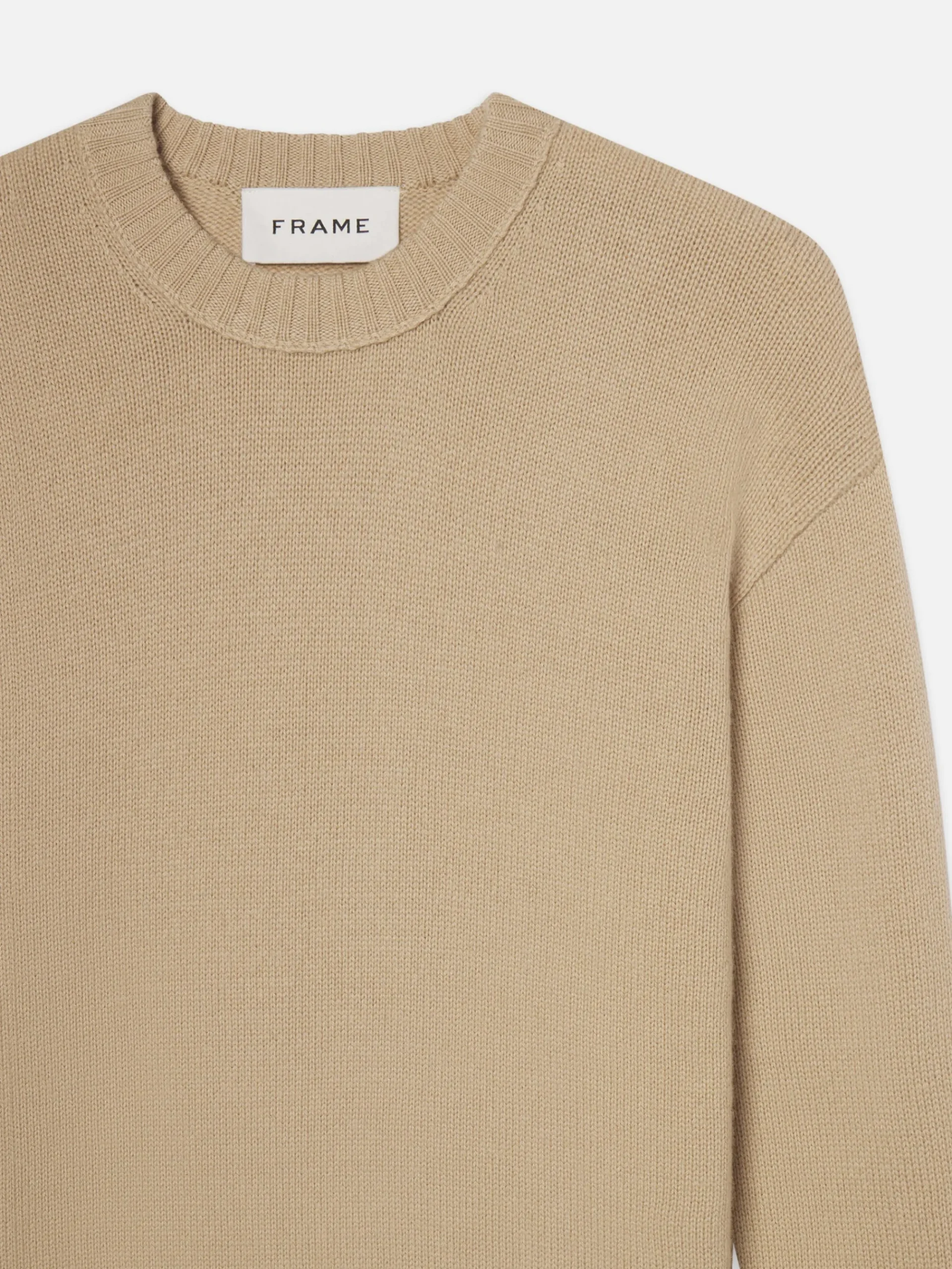 Women FRAME Cashmere Crewneck Sweater in Sand Beige