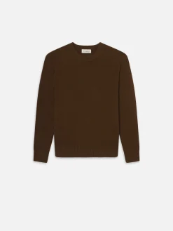 FRAME Cashmere Crewneck Sweater in Dark Camel
