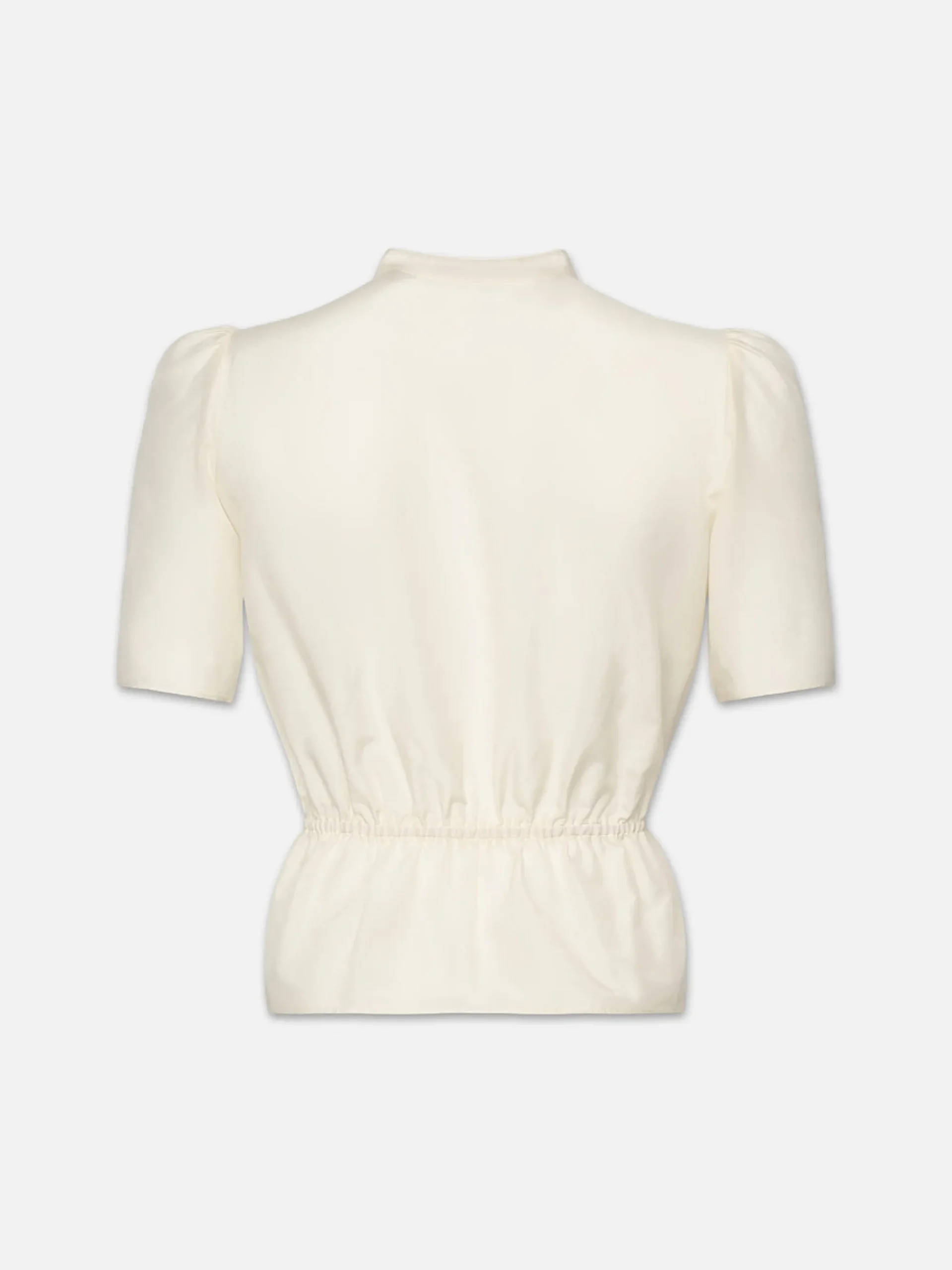 Women FRAME Cinched Lace Trim Blouse in