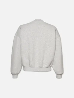 Women FRAME Classic Crew Sweatshirt in Heather Grey