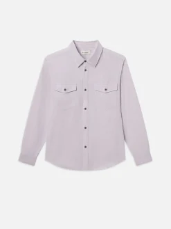 FRAME Classic Oxford Shirt in Lavender Stripe