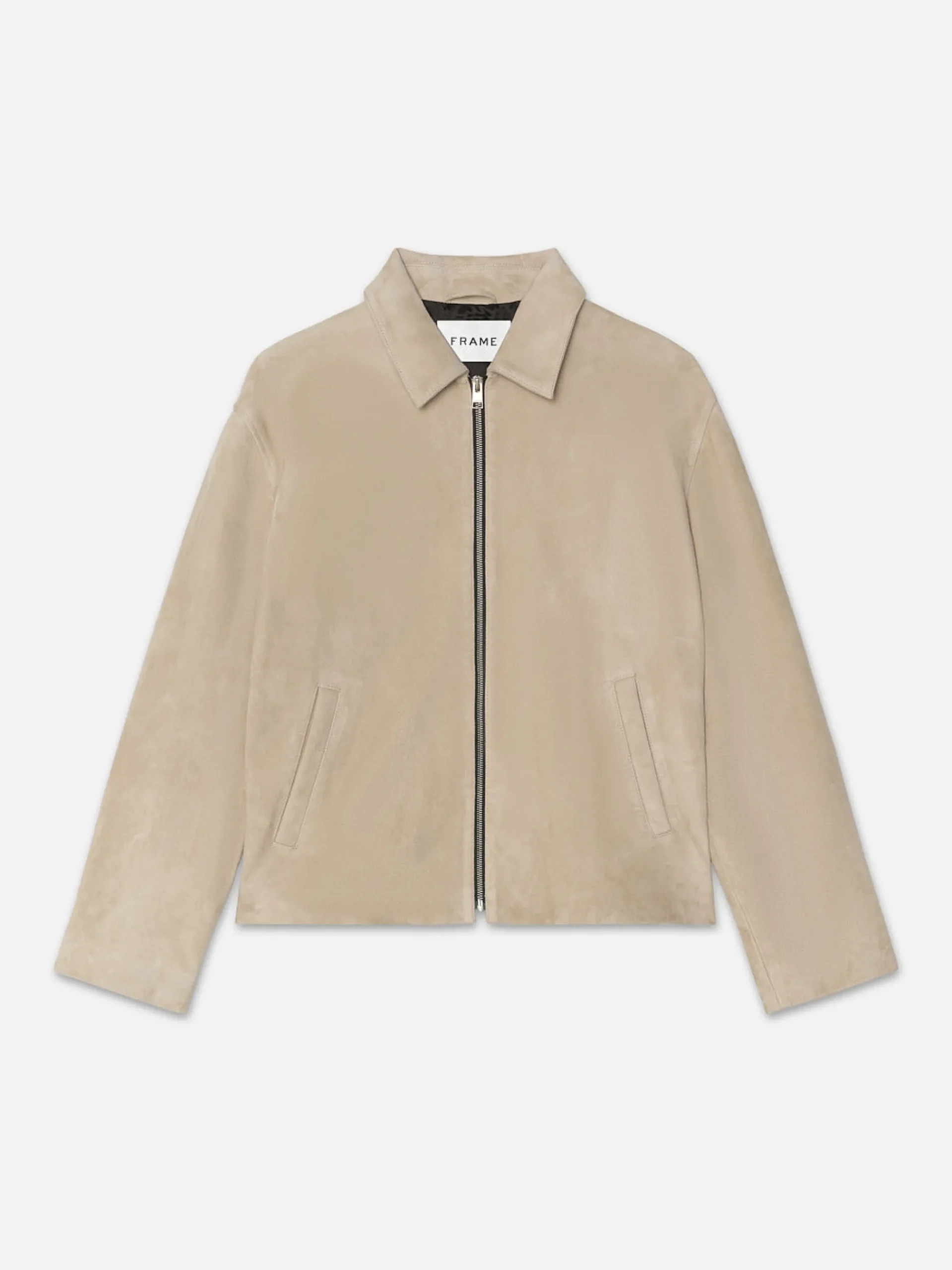 FRAME Clean Suede Jacket in Smoke Beige