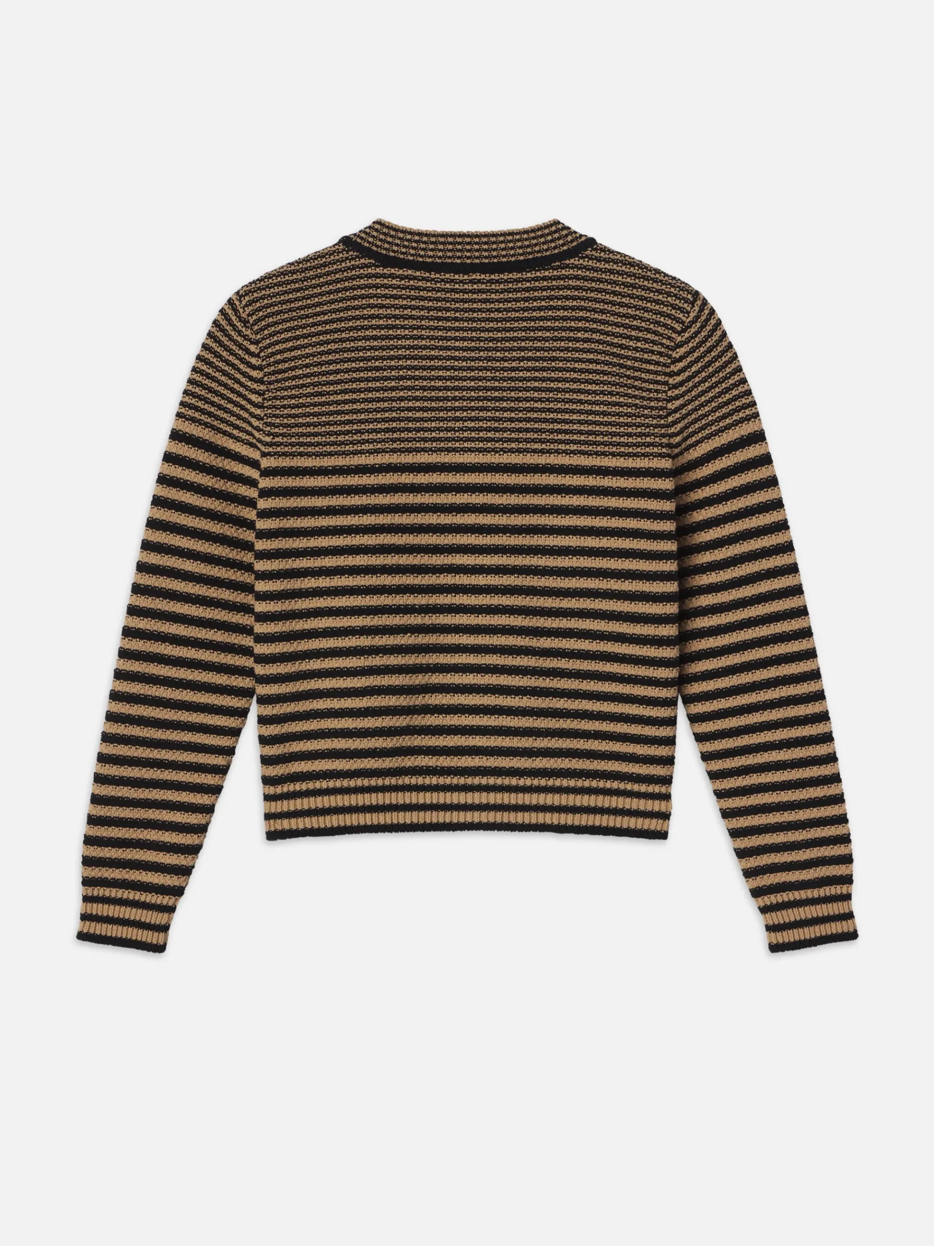 Women FRAME Compact Stripe Cardi in Tan Multi