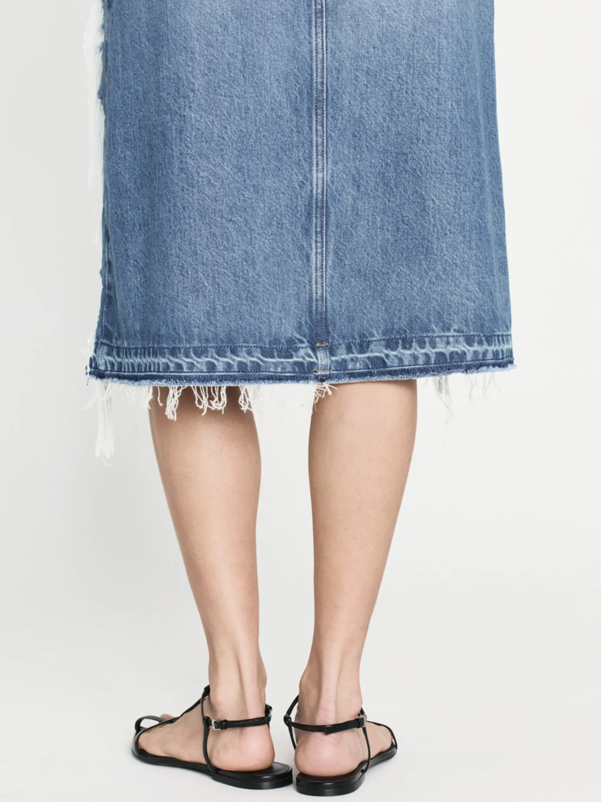 Women FRAME Deconstructed Fray Hem Skirt in