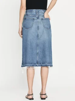 Women FRAME Deconstructed Fray Hem Skirt in