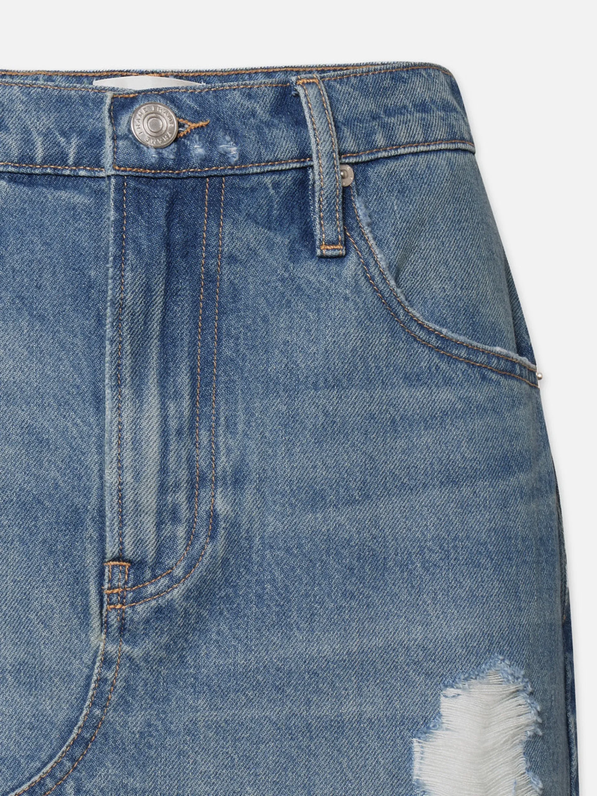 Women FRAME Deconstructed Fray Hem Skirt in