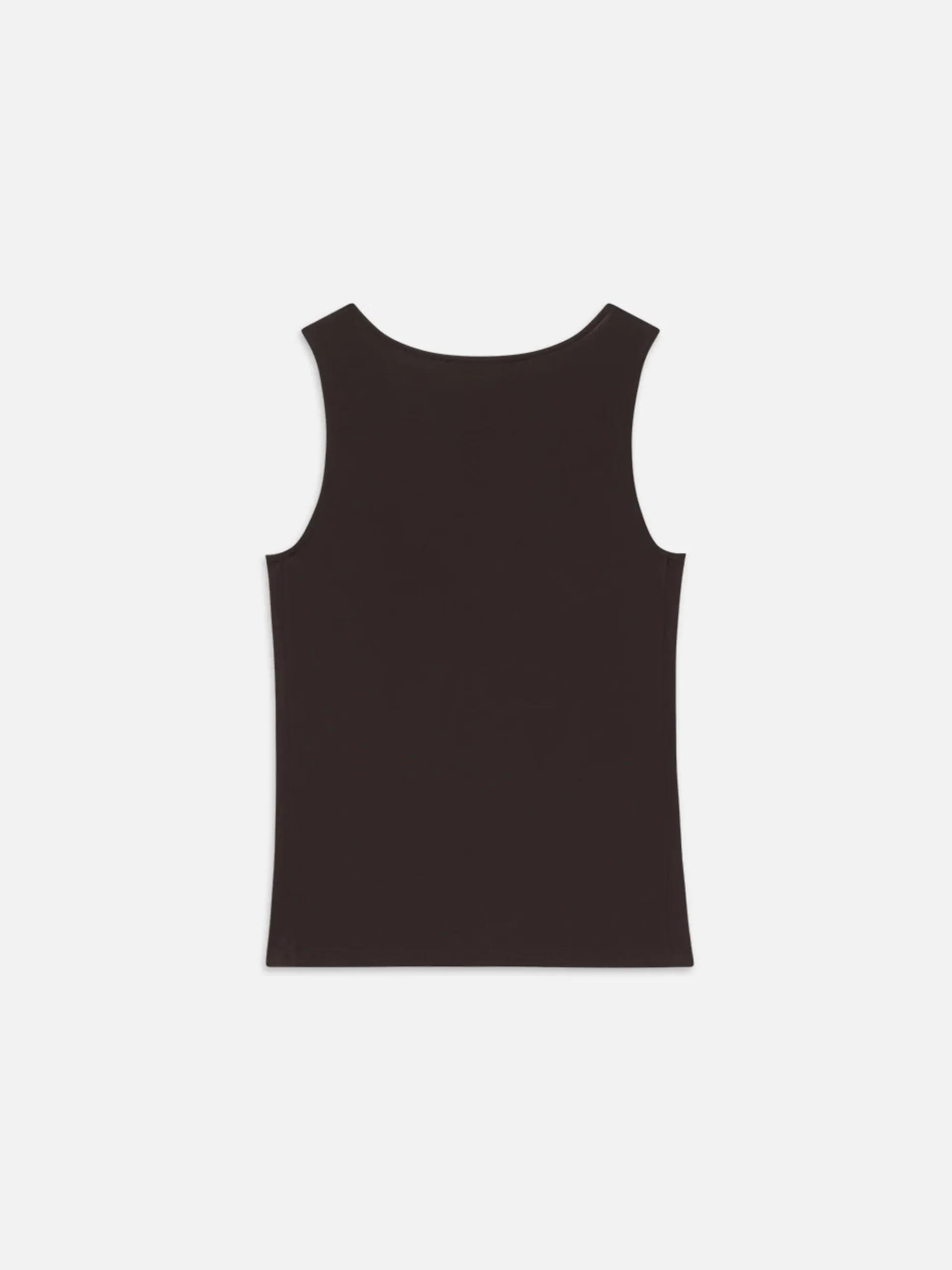 Women FRAME Deep V Tank in Chocolate Brown