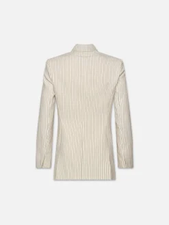 Women FRAME Double Breasted Blazer in Cream Multi