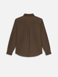 FRAME Double Pocket Wool Blend Shirt in Soft Mocha