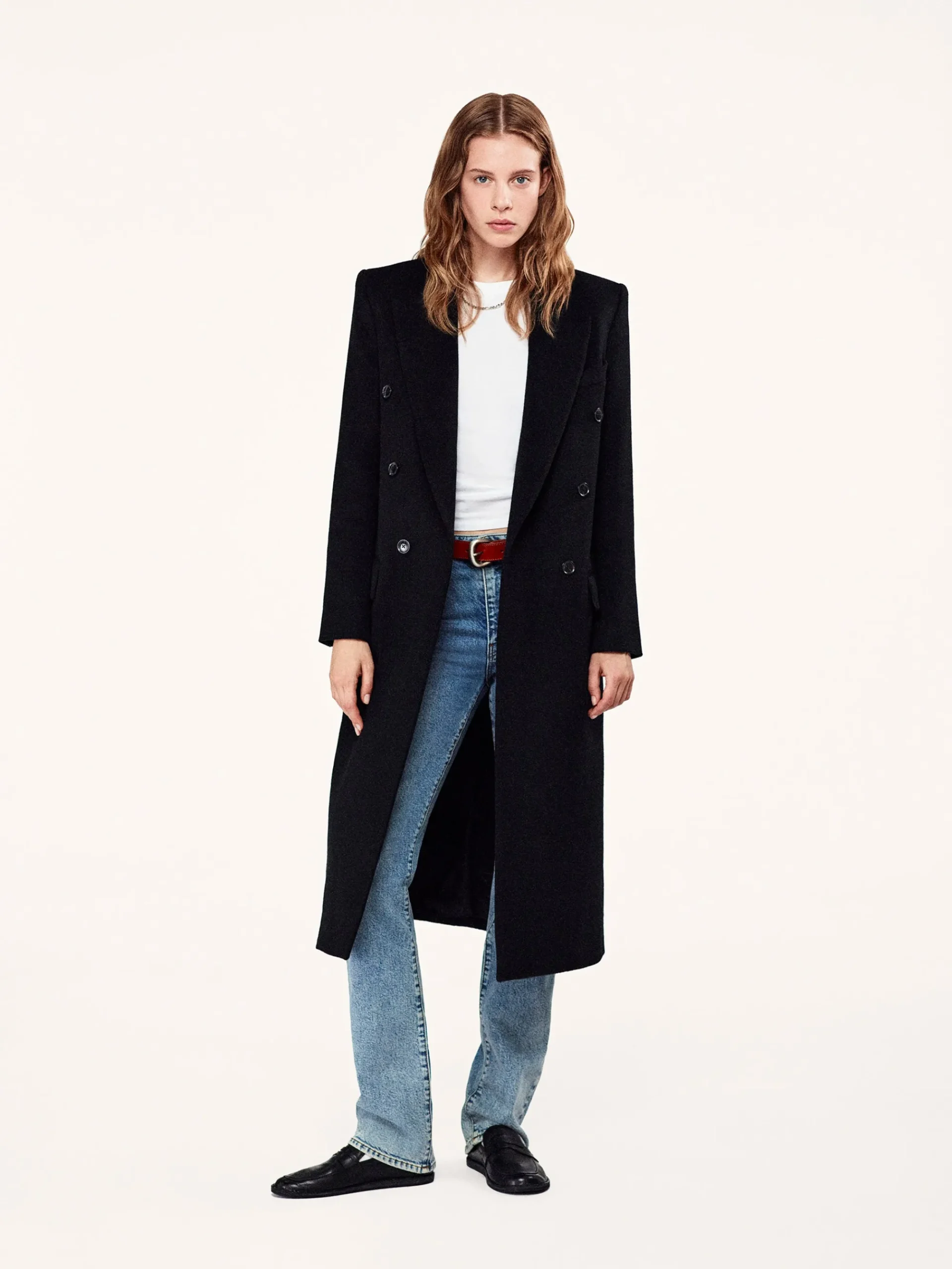 Women FRAME Double-Breasted Tailored Coat in