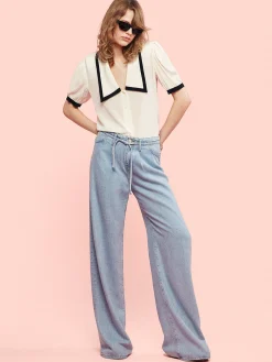 Women FRAME Drawstring Wide Leg in