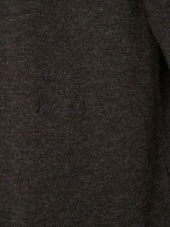 FRAME Duo Fold Long Sleeve Crew in Heather Espresso