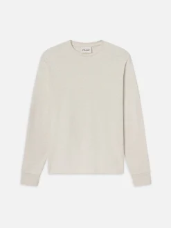 FRAME Duo Fold Long Sleeve Crew in Oatmeal Heather