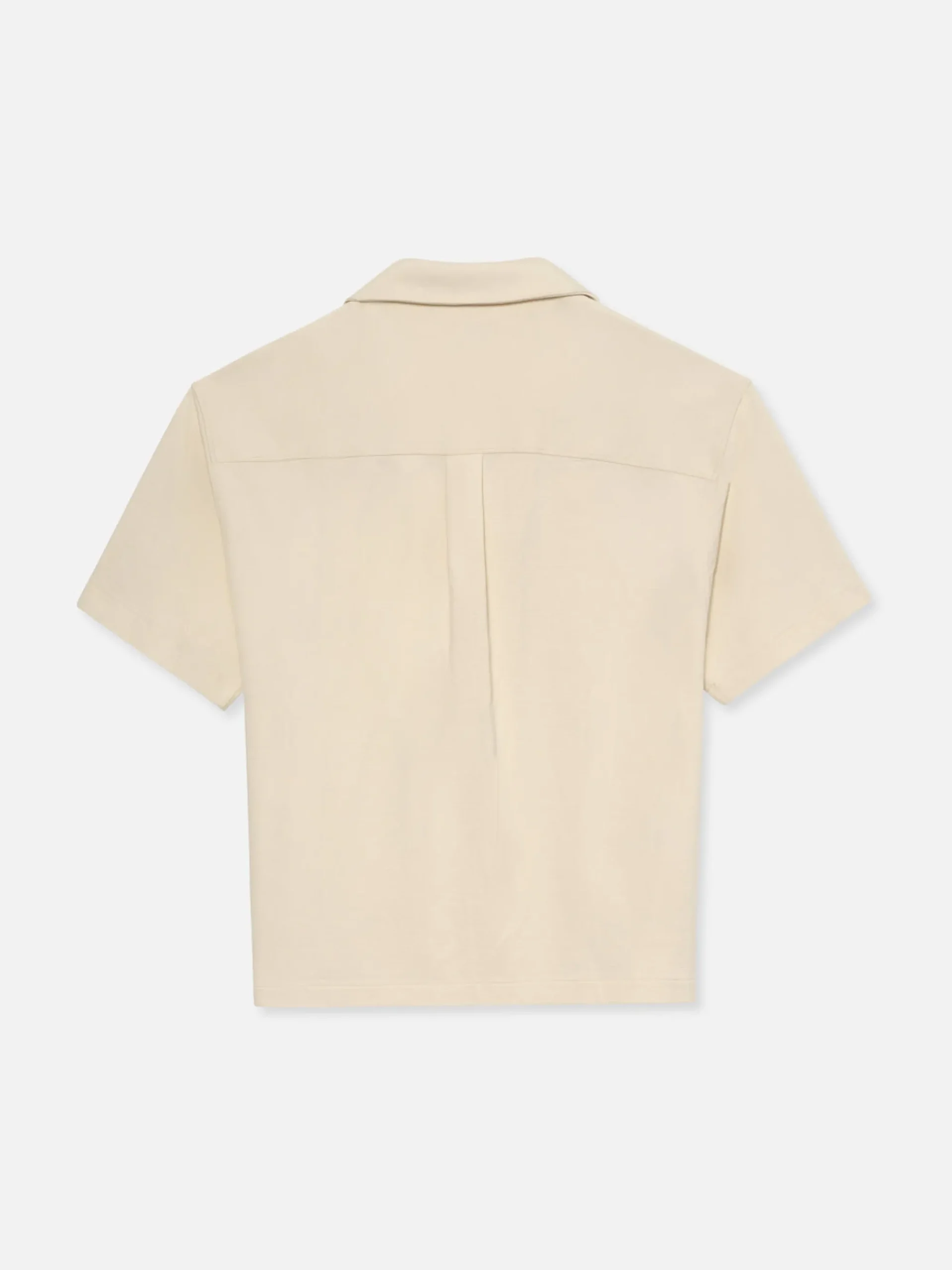 FRAME Duo Fold Relaxed Short Sleeve Shirt in White Sand