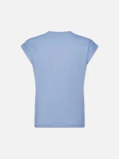 Women FRAME Easy V-Neck Tee in Light Blue