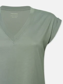 Women FRAME Easy V-Neck Tee in