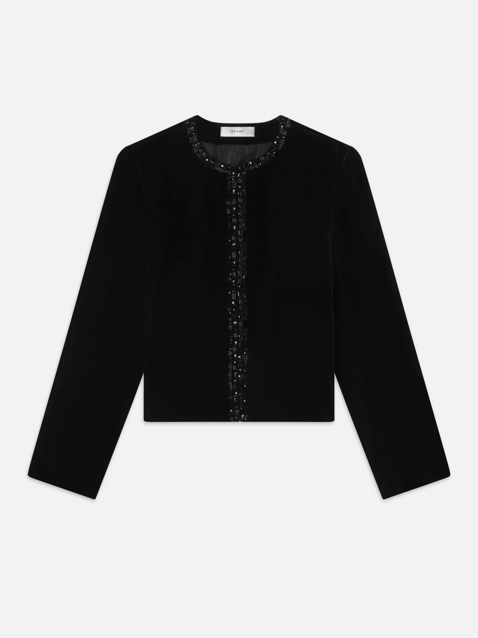 Women FRAME Embellished Velvet Jacket in