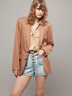 Women FRAME Everyday Blazer in Light Camel