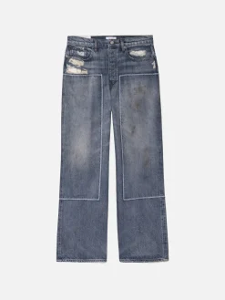 FRAME Extra Wide Leg Jean Patched in