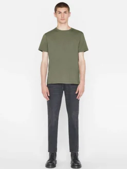 FRAME Logo Tee in Khaki Green