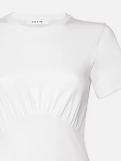 Women FRAME Gathered Seam Short Sleeve Dress in