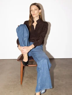 Women FRAME Gillian Long Sleeve Top in