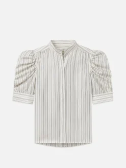 Women FRAME Gillian Top in Cream Multi