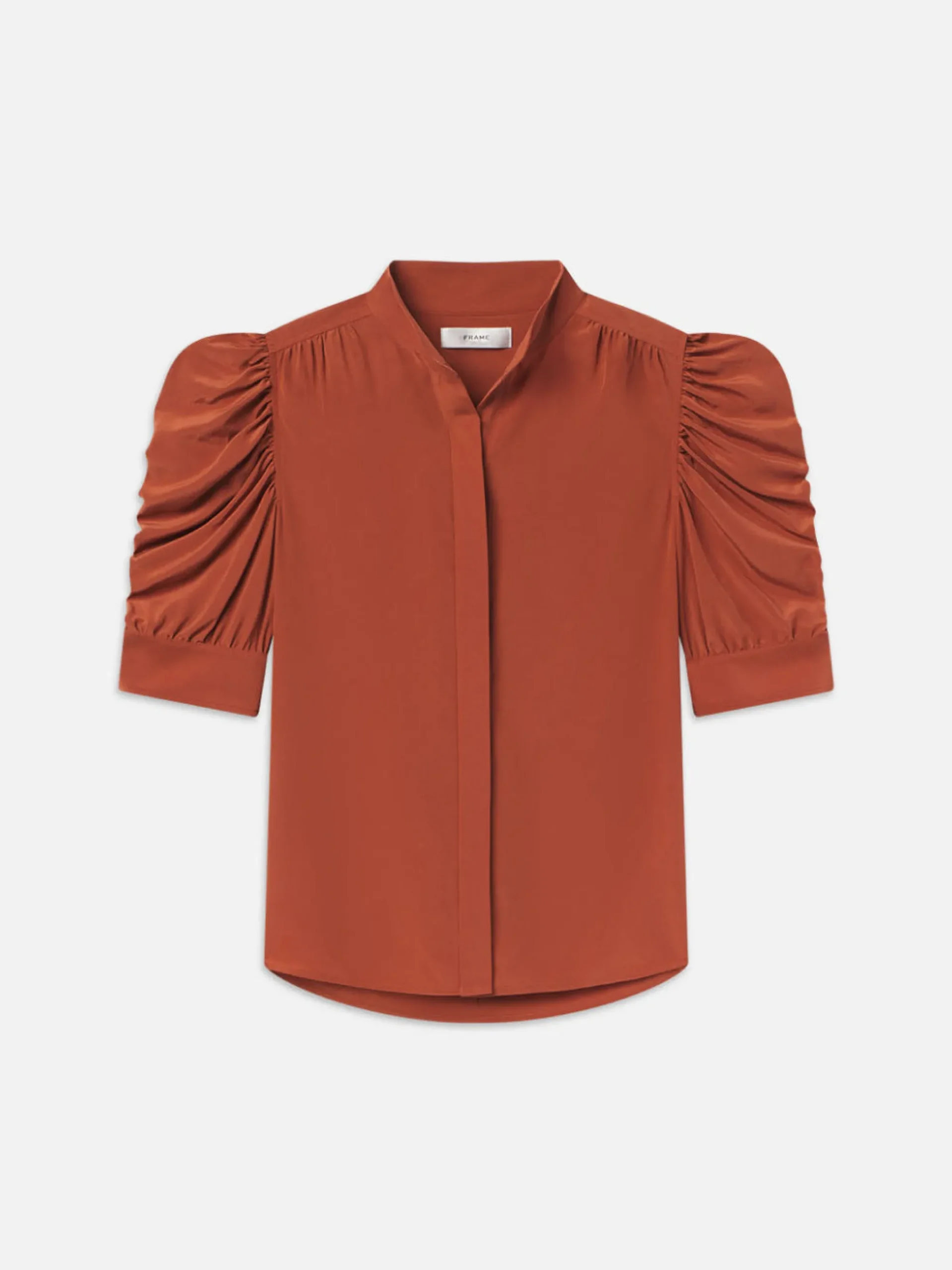 Women FRAME Gillian Top in Deep Rust