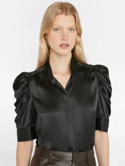 Women FRAME Gillian Top in Glossy