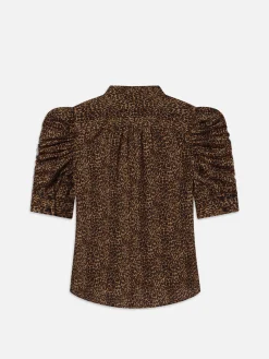 Women FRAME Gillian Top in Sand Multi