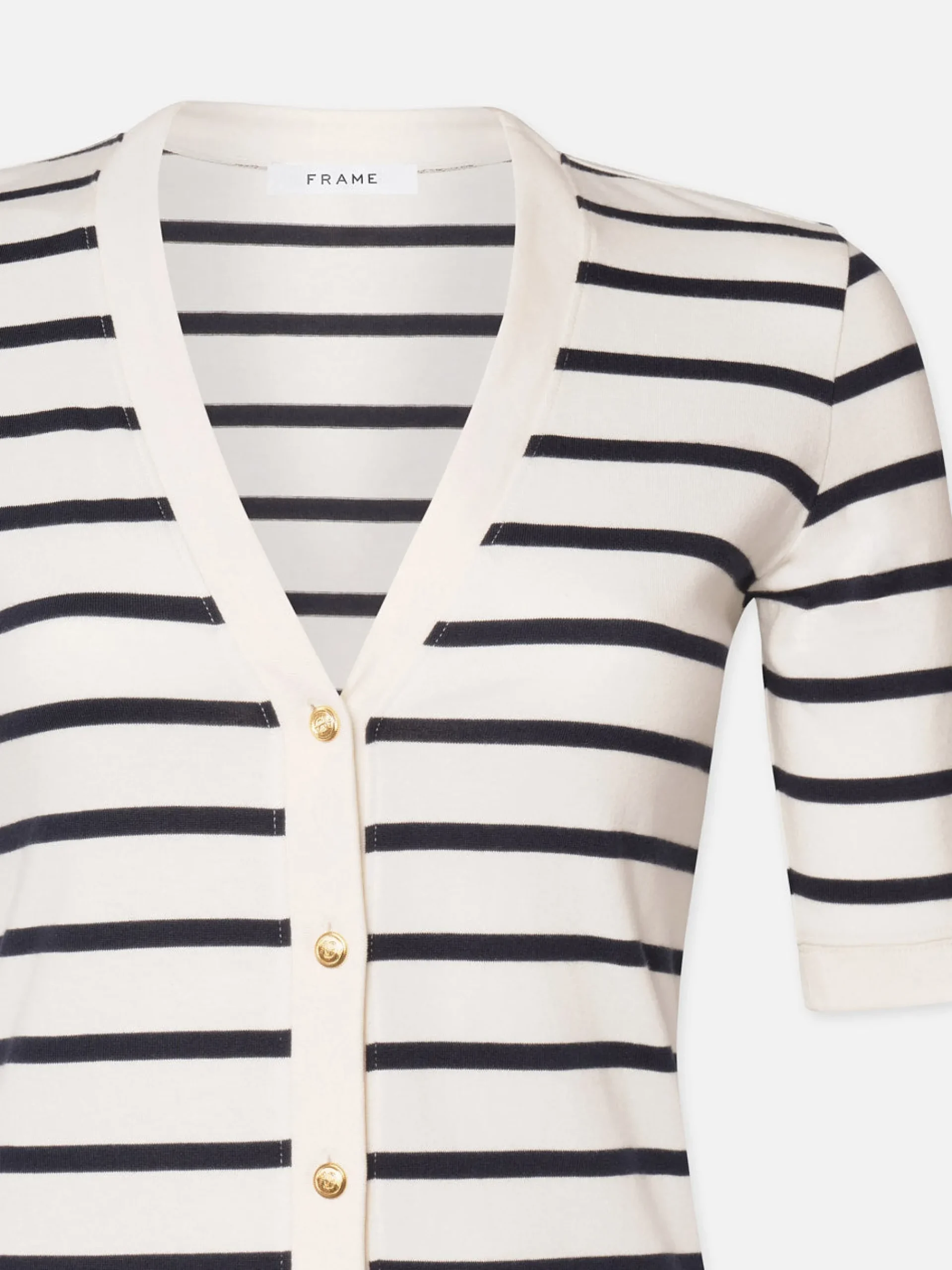 Women FRAME Henley Button Up Dress in Navy Multi