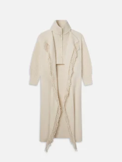 Women FRAME Jacquard Fringe Coat in
