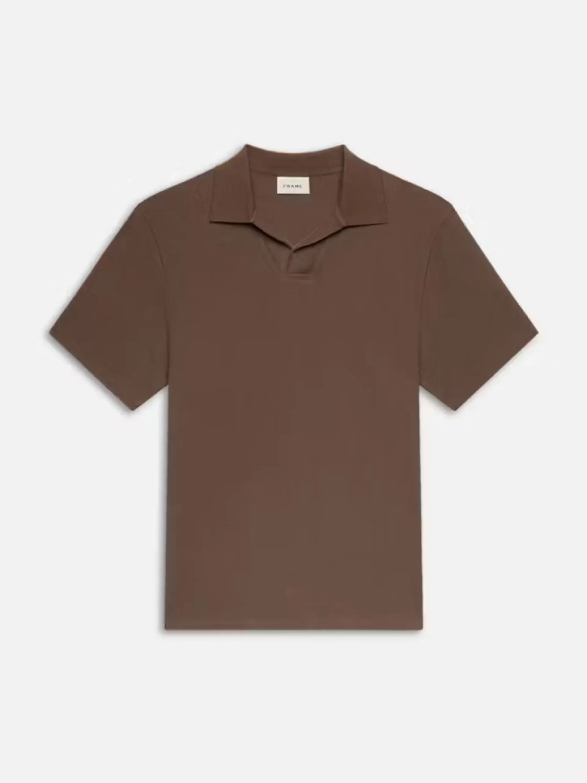 FRAME Jacquard Polo in Soft Mocha