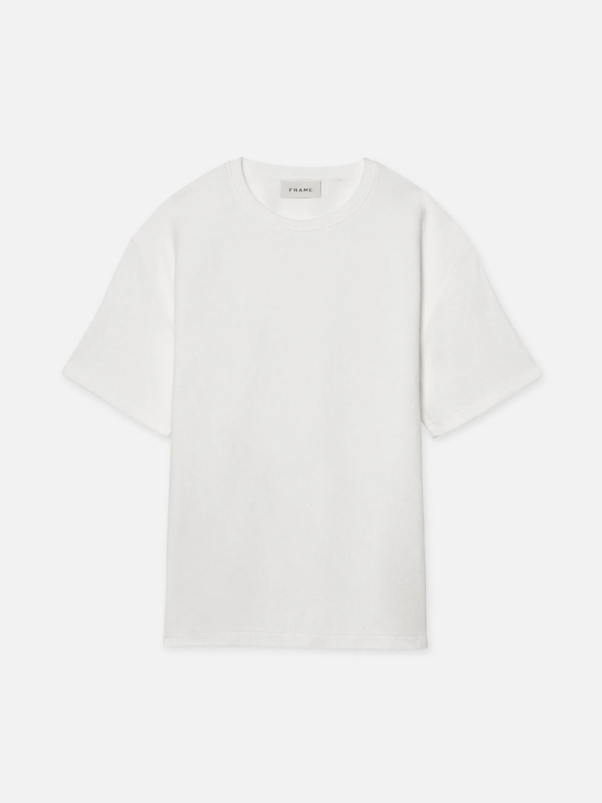 FRAME Jacquard Relaxed Tee in Off White