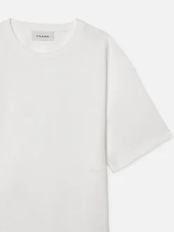 FRAME Jacquard Relaxed Tee in Off White