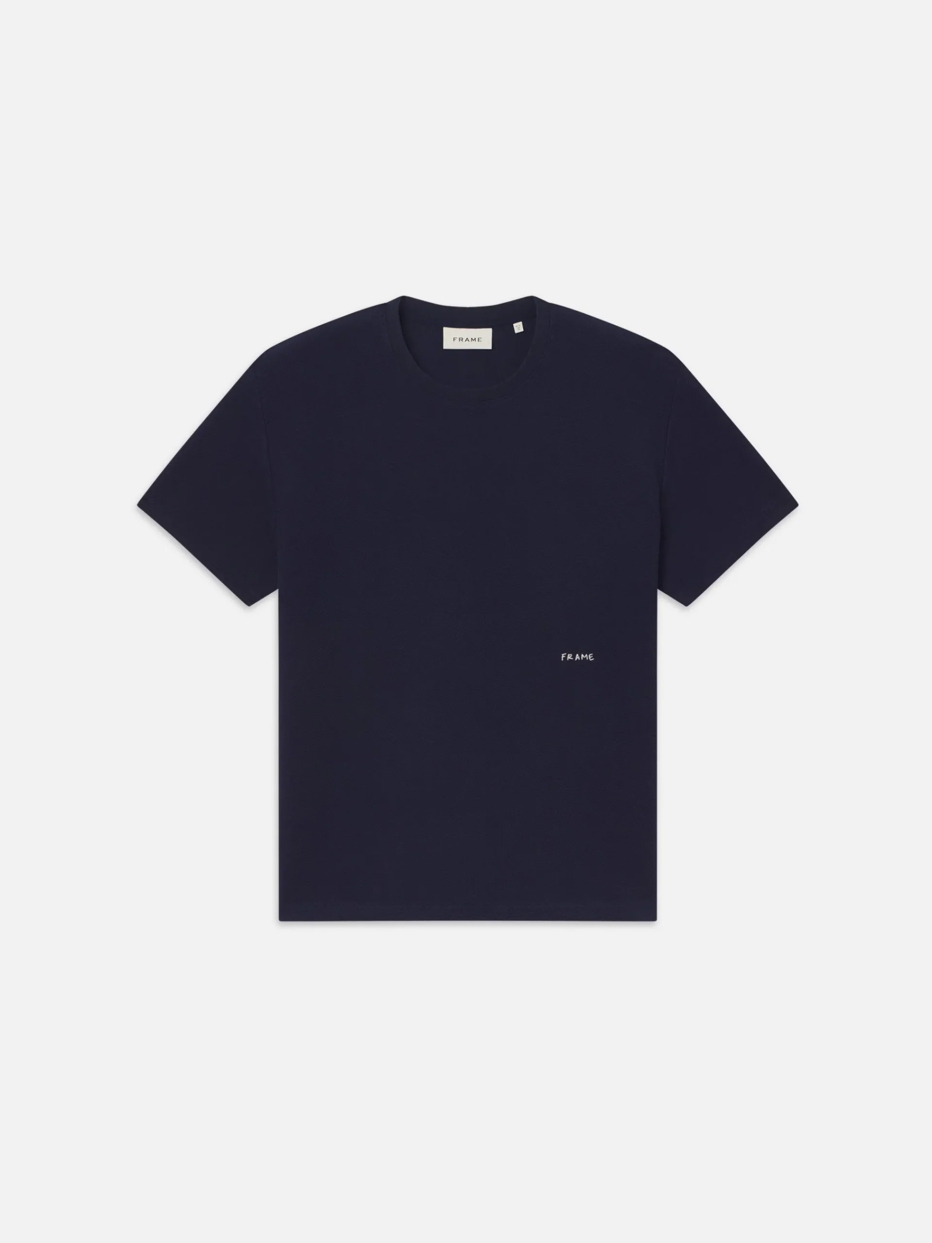 FRAME Jacquard Relaxed Tee in Dark Navy