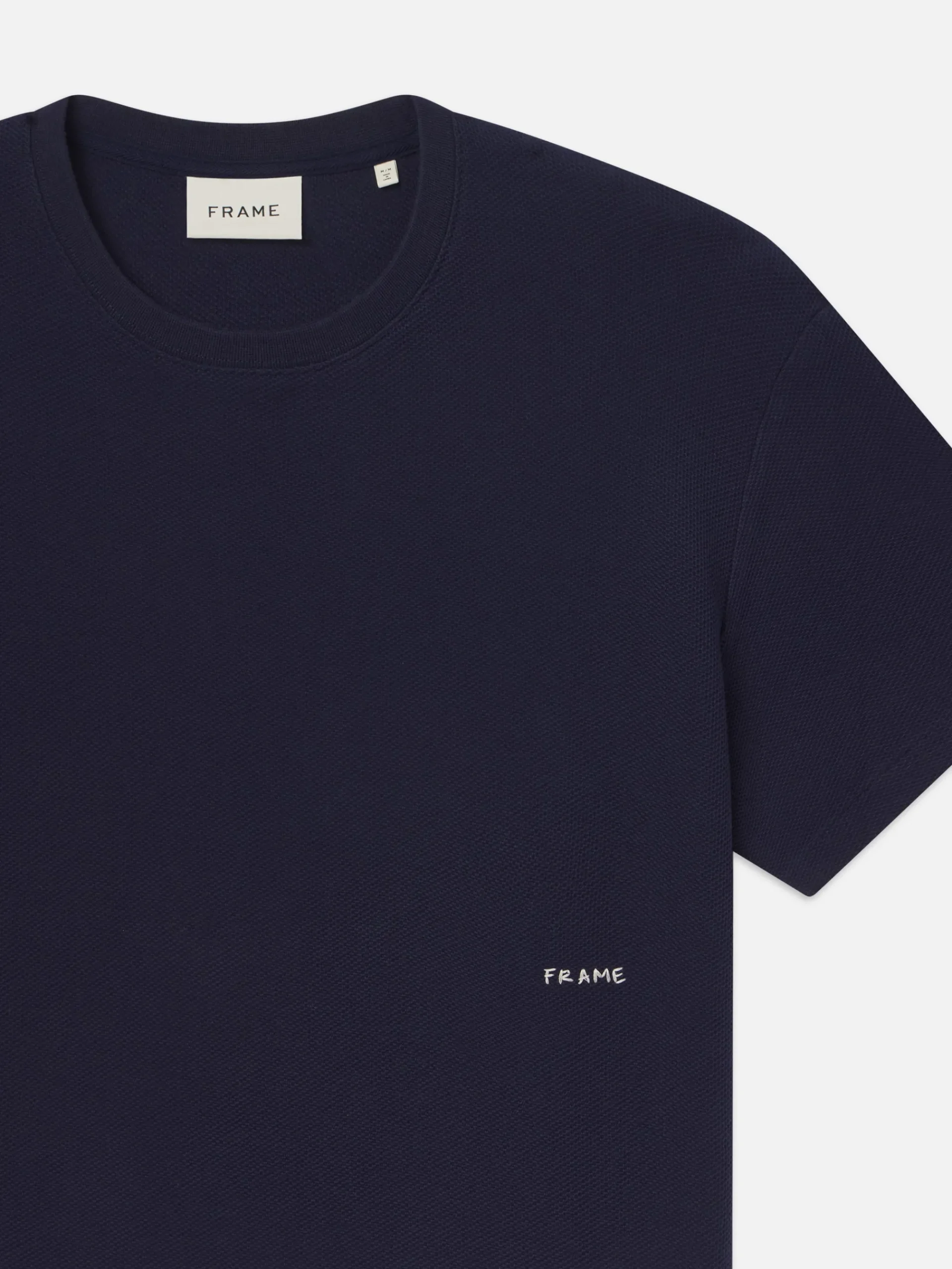 FRAME Jacquard Relaxed Tee in Dark Navy