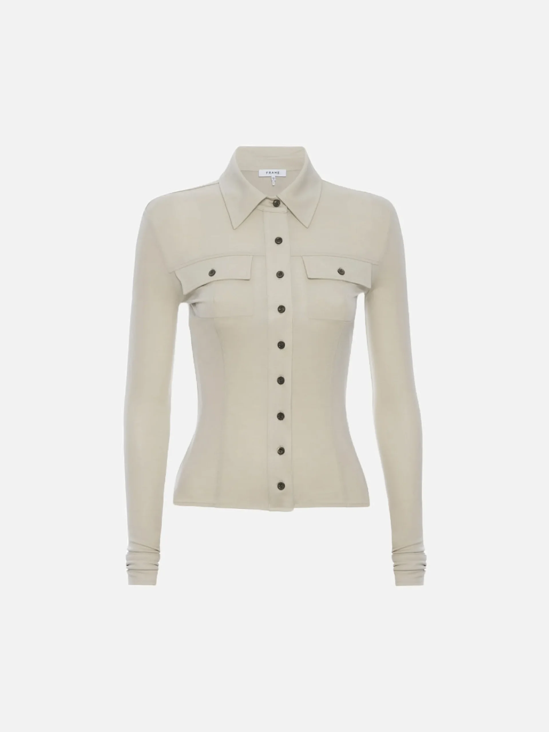 Women FRAME Jersey Button Up Shirt in