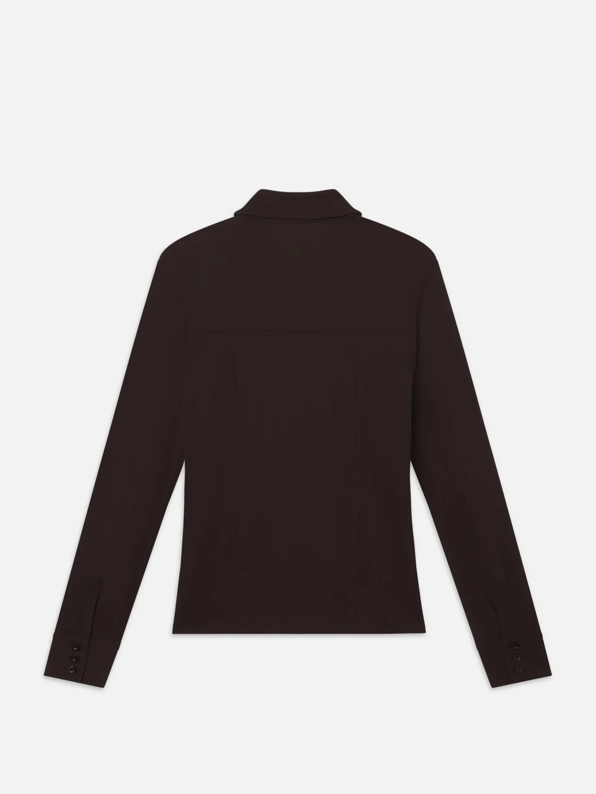 Women FRAME Jersey Button Up Shirt in Chocolate Brown