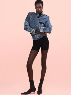 Women FRAME Jetset Short in Sheen Noir